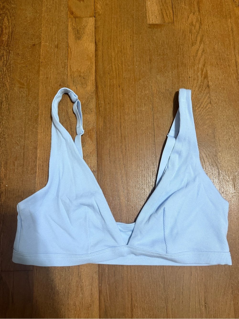 Auden Light Blue Ribbed Wireless Bralette